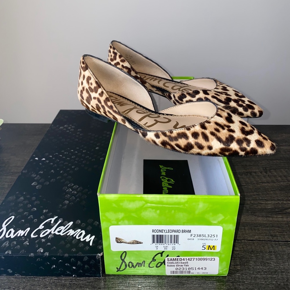 Sam Edelman Pointed Toe Leopard Flats